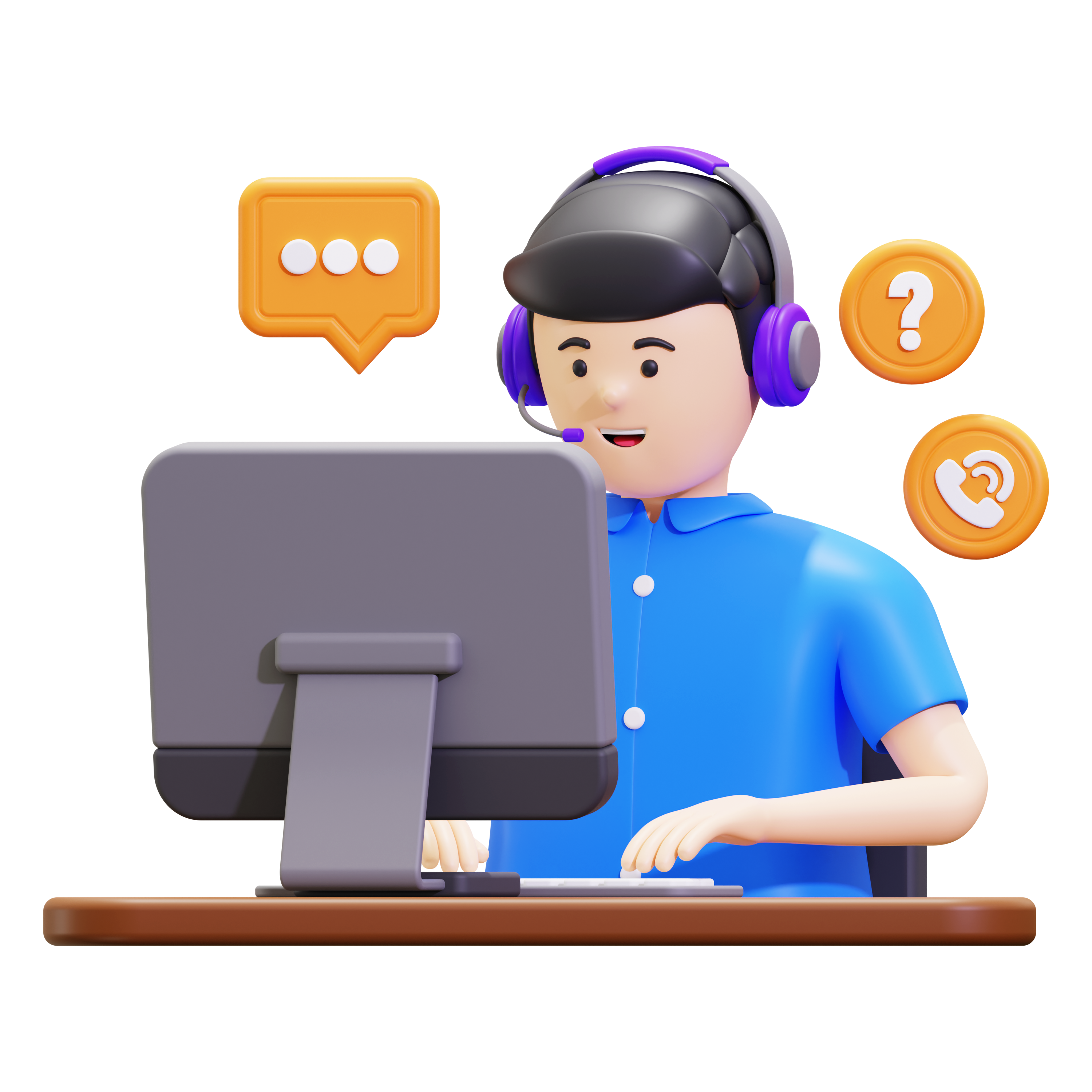 Persona brindando soporte remoto